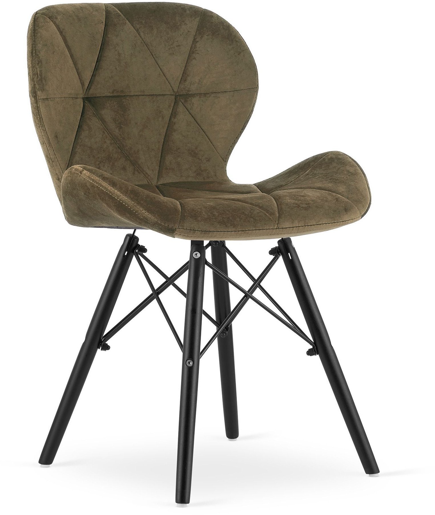 Krzesło LAGO Aksamit - brąz / nogi czarne x 1