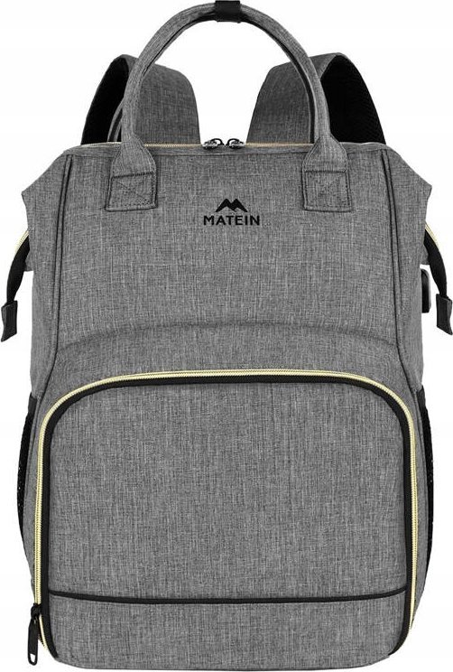 ML Plecak na laptopa / Torba na lunch 15.6'' Matein 1368 Szary USB