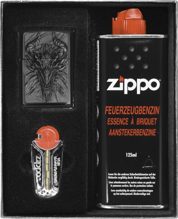Zestaw ZIPPO Zapalniczka METAL DRAGON Prezentowy No1