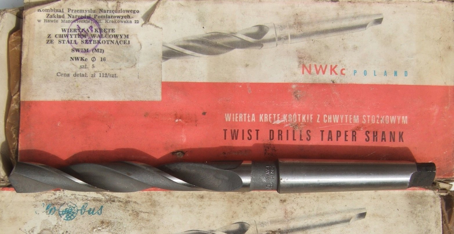 Wiertło do metalu Baildon DIN 345 RN NWKc 16 mm, HSS (S), 218-120 mm (chwyt MK2)