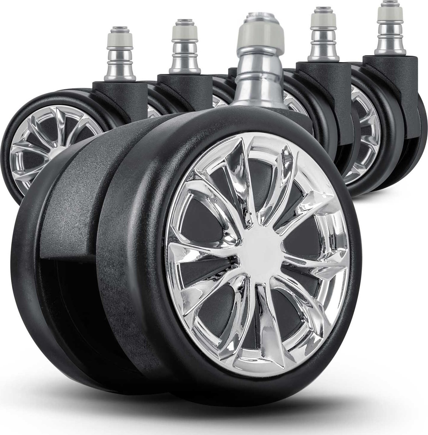 Sofotel Kółka gumowane do foteli czarne Sofotel 5 szt.