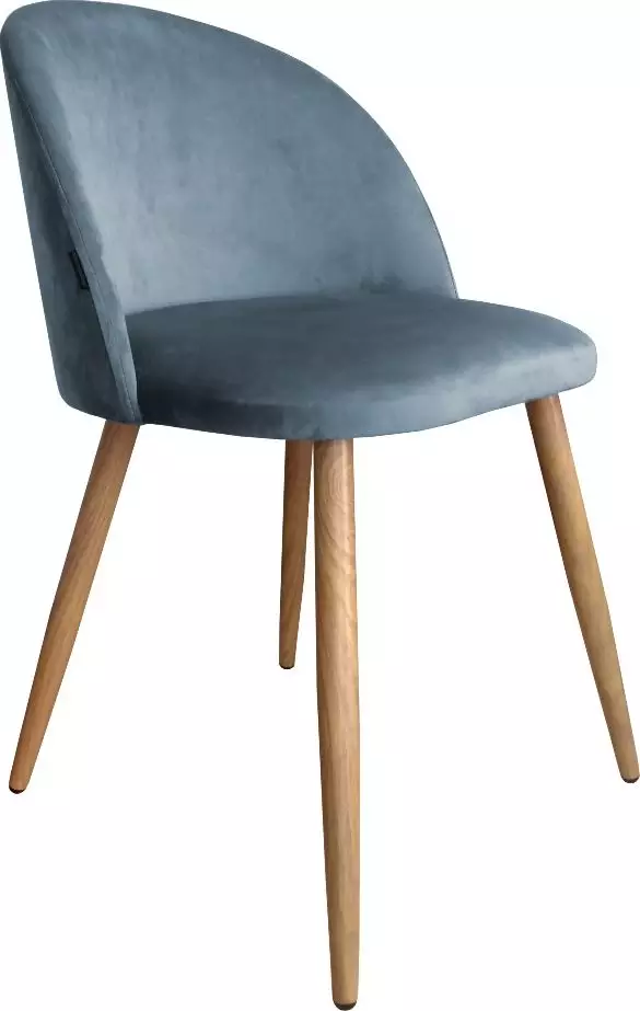 Atos Krzesło CLAUDINE 2 BL VELVET szare/dąb tapicerowane do salonu ATOS