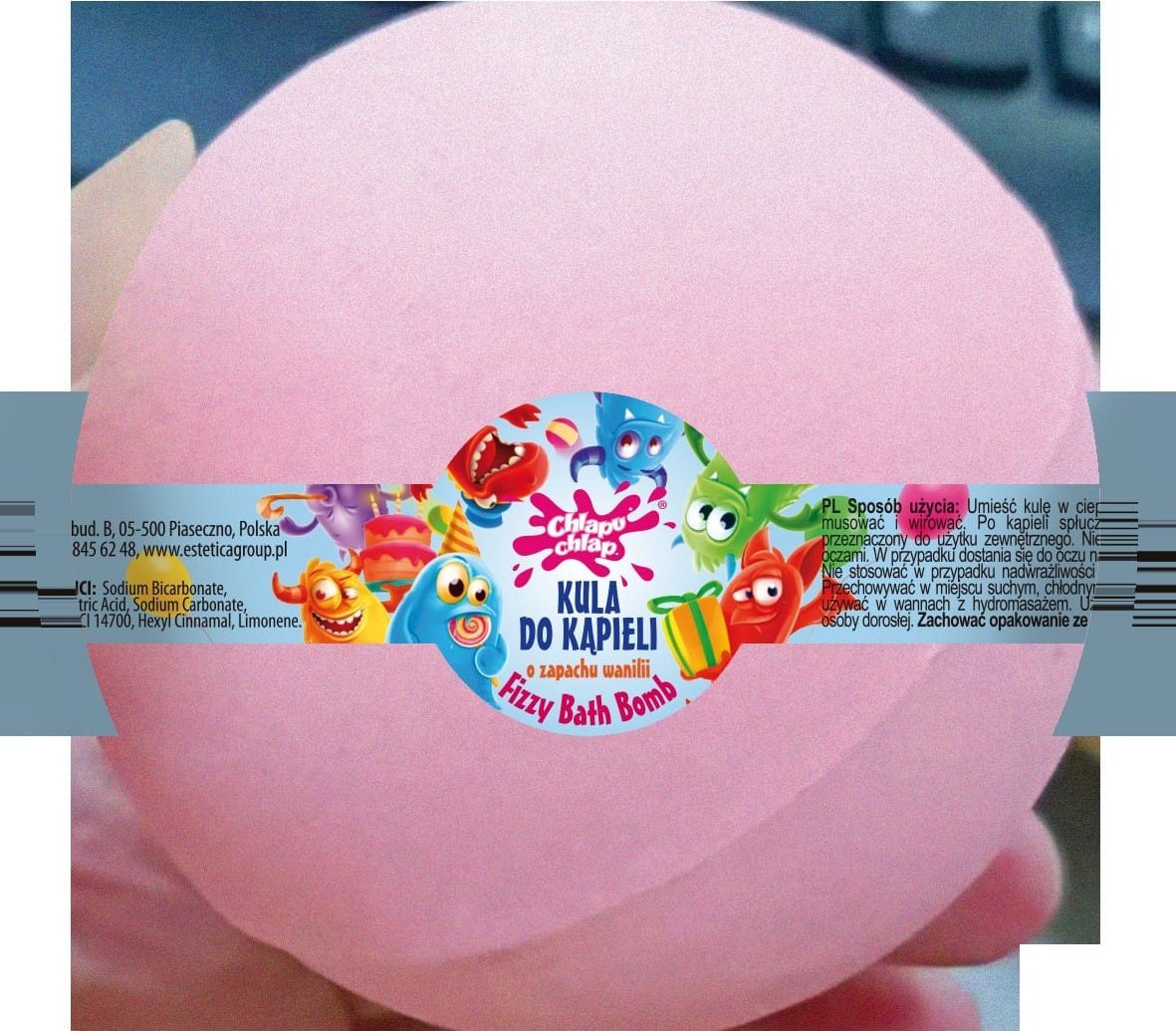 CHLAPU CHLAP Bath Bomb Kula musująca do kąpieli o zapachu wanilii 180 g