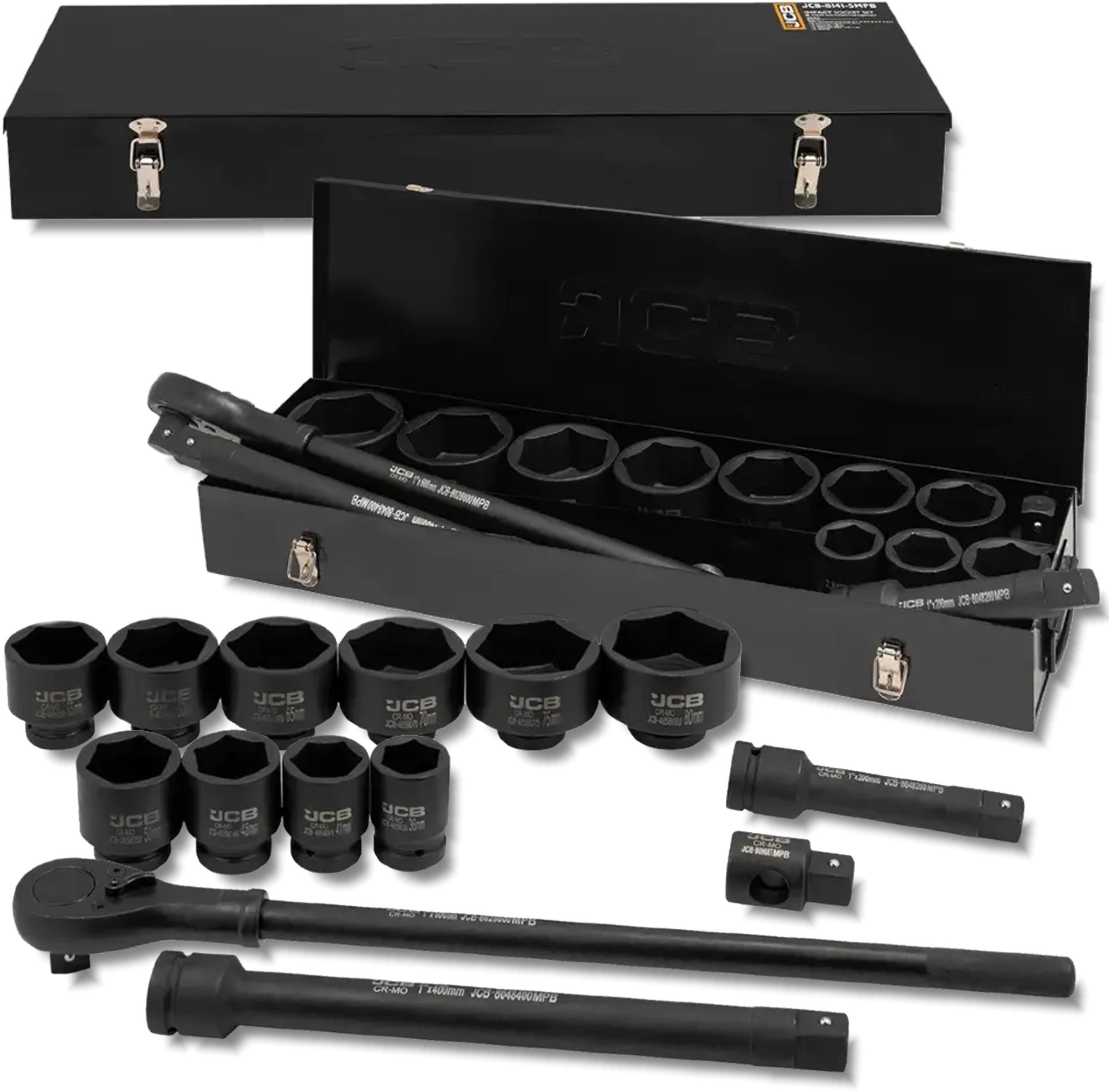 JCB ZESTAW KLUCZY UDAROWYCH 15el. 1" 6KĄT. (36-80mm)