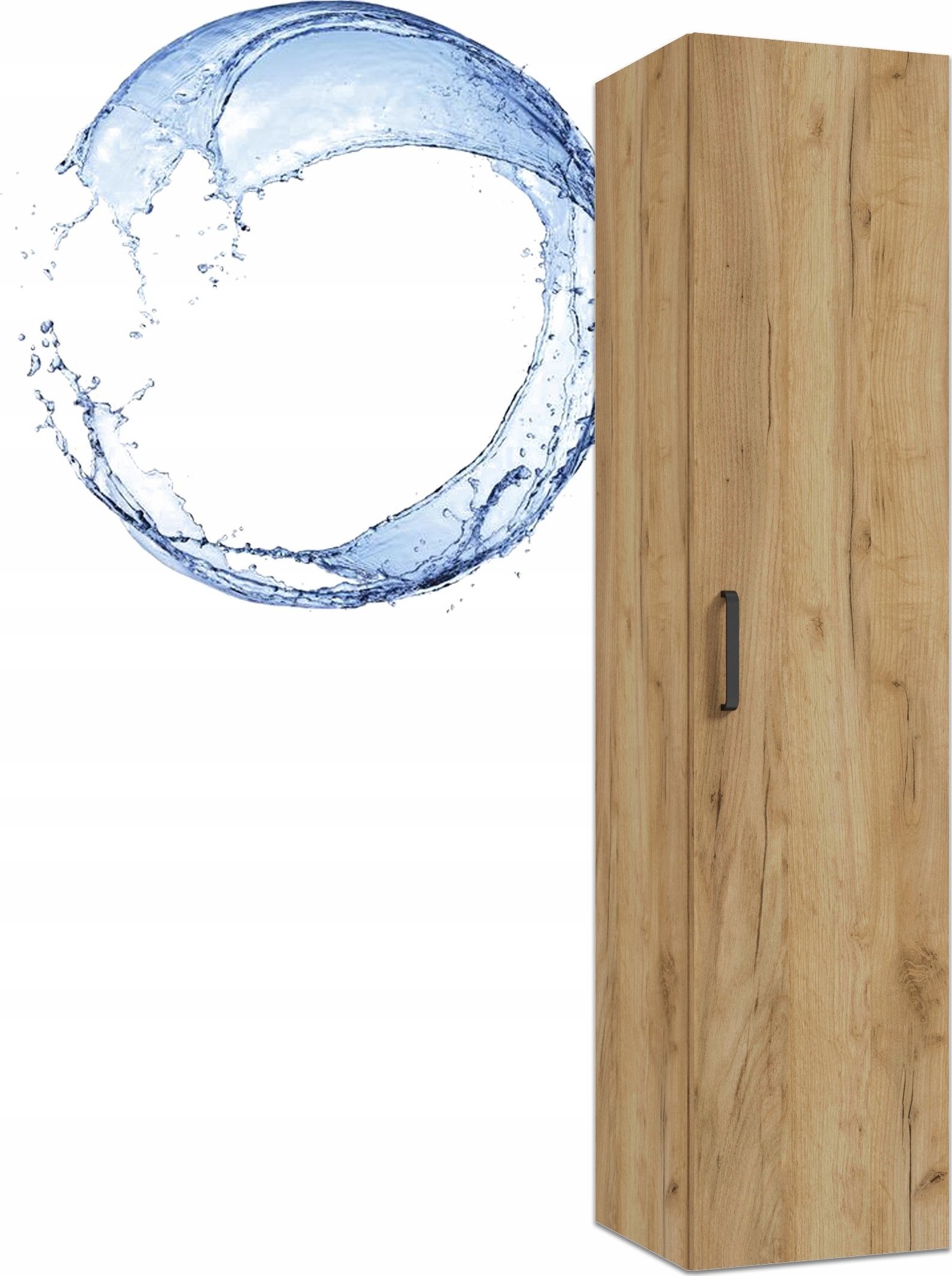 Stamar Słupek Łazienkowy Wiszący Gaja Szafka Złoty Dąb 143 cm Cichy Domyk 2 Półki