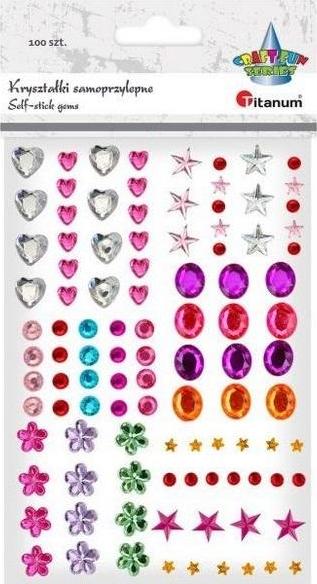 Titanum Kryształki samoprzylepne mix wzory i kolory 100szt