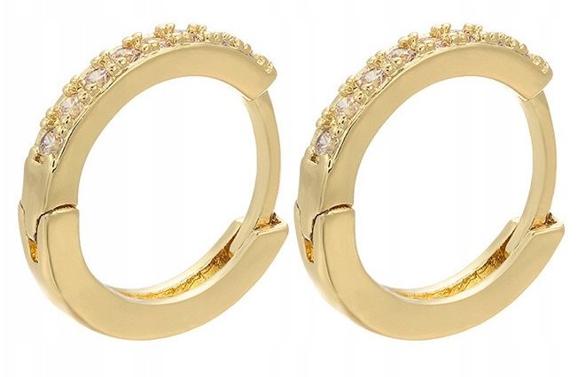 KOLCZYKI MIEDZIANE MODNE KLASYCZNE K02 ZŁOTE