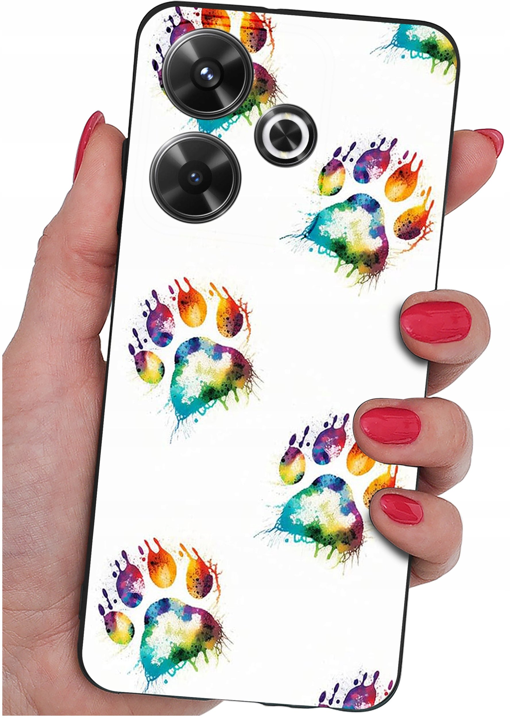 krainaGSM Etui do Xiaomi Redmi 13 4G WZORY SILIKONOWE MATT CASE + SZKŁO 9H