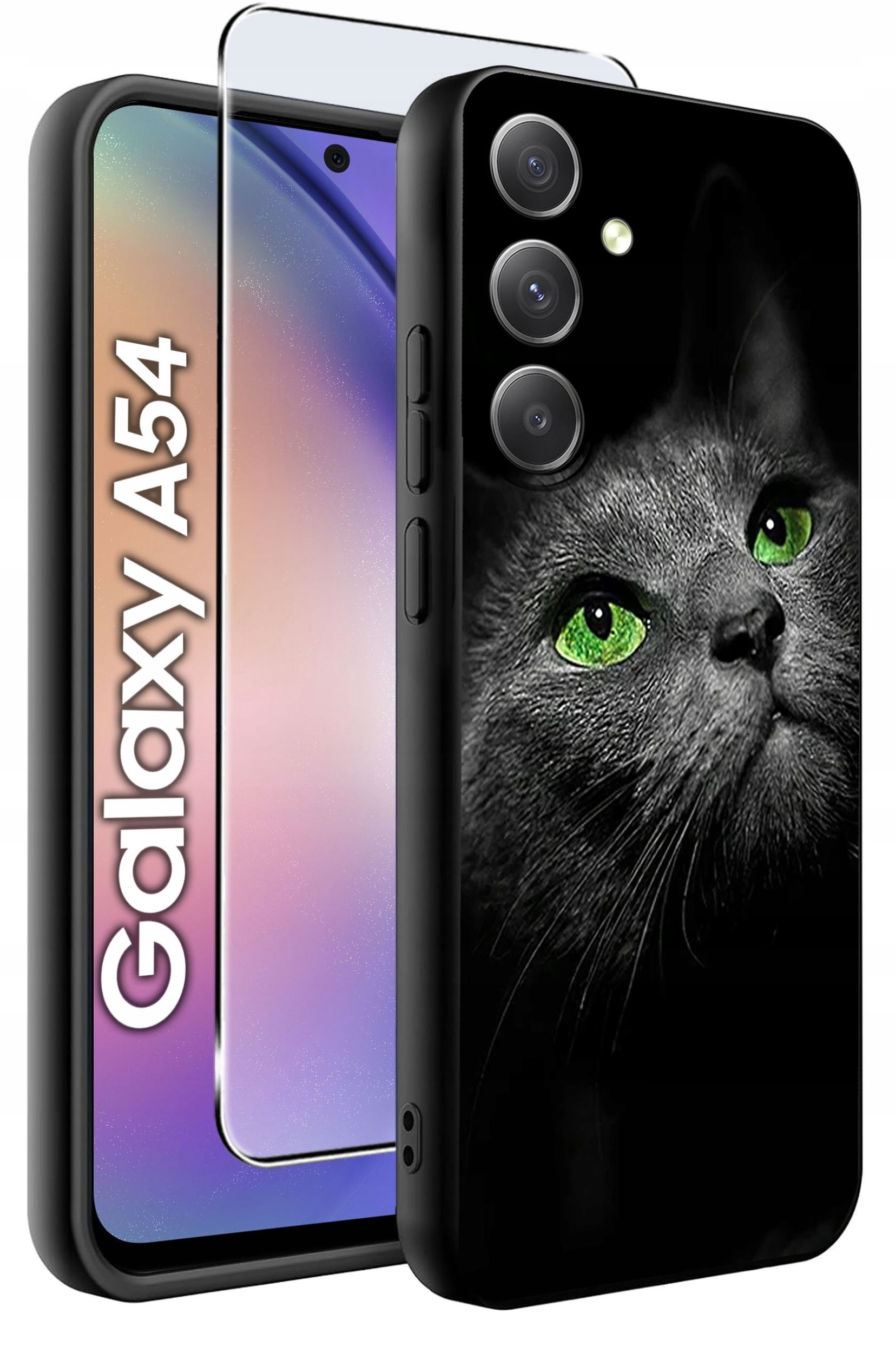 ETUI do Samsung A54 5G WZORY | SILIKONOWE MATT CASE + SZKŁO 9H