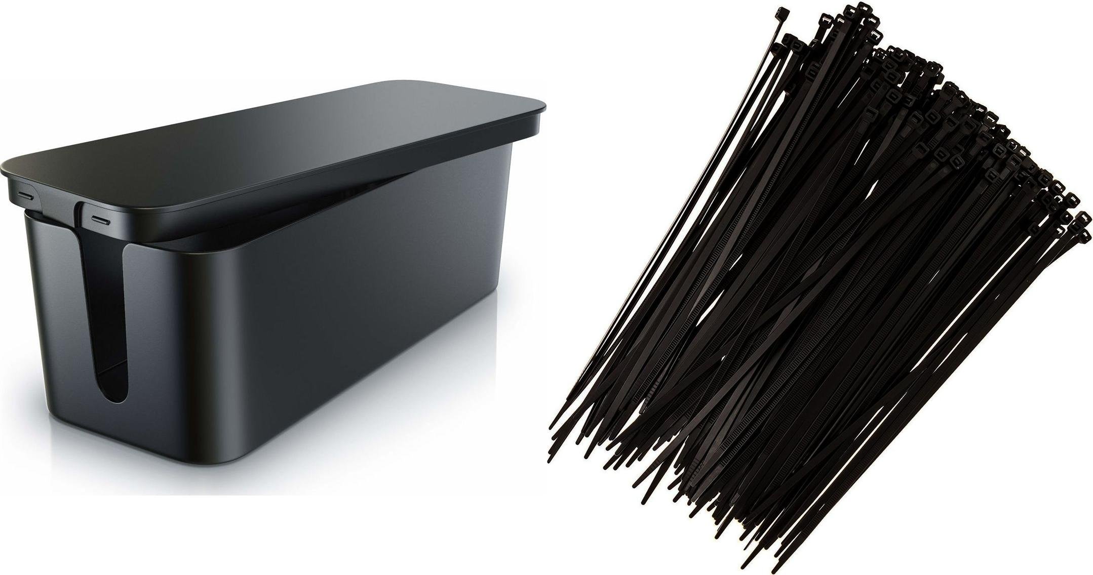 Organizer Mozos Organizer Mozos Maskownica Czarny 1 sztuka (KBO-BK) + Opaska zaciskowa Czarny 100 sztuk (MCABLE-M)