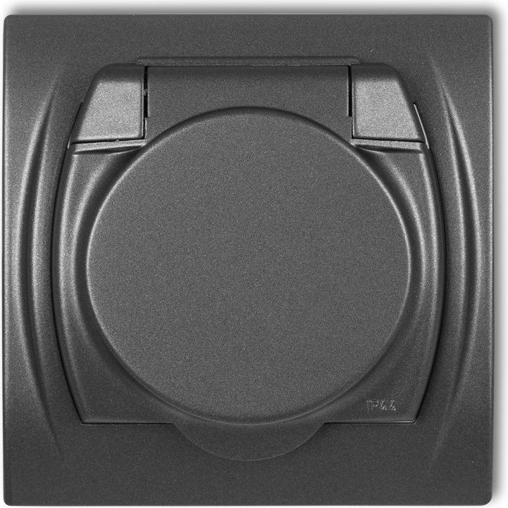 Karlik Gniazdo bryzgoszczelne Logo z/u grafitowy (11LGPB-1z)