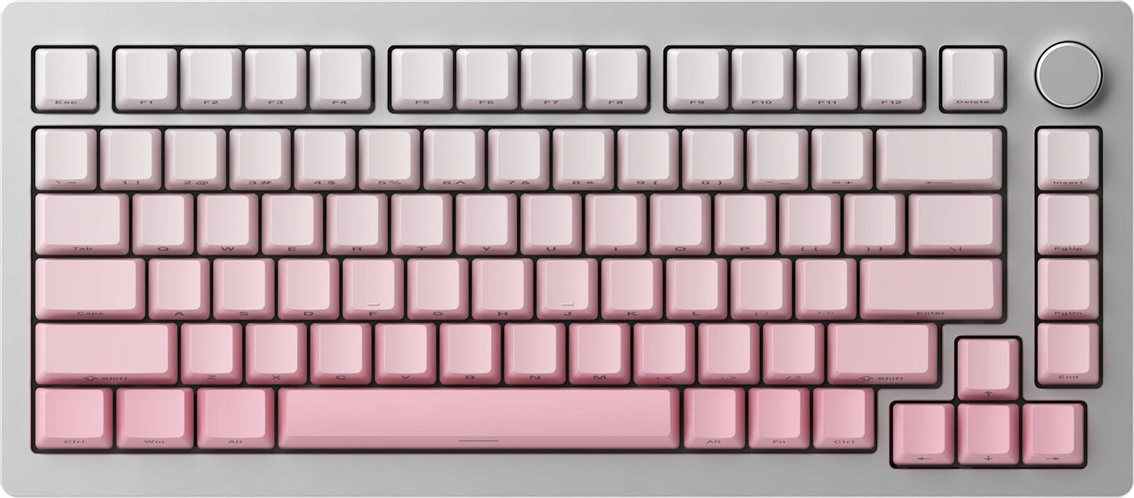 Klawiatura Akko AKKO MonsGeek M1W SP Pink&White Gaming-Tastatur, Wireless, RGB, V3 Piano Pro Switch - silber, ANSI (US)