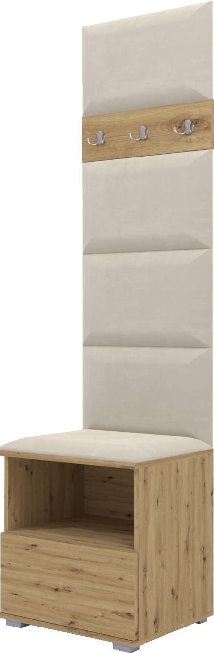 Ravio Tapicerowana garderoba Nela IV - kolor dąb artisan + tkanina Trinity 01