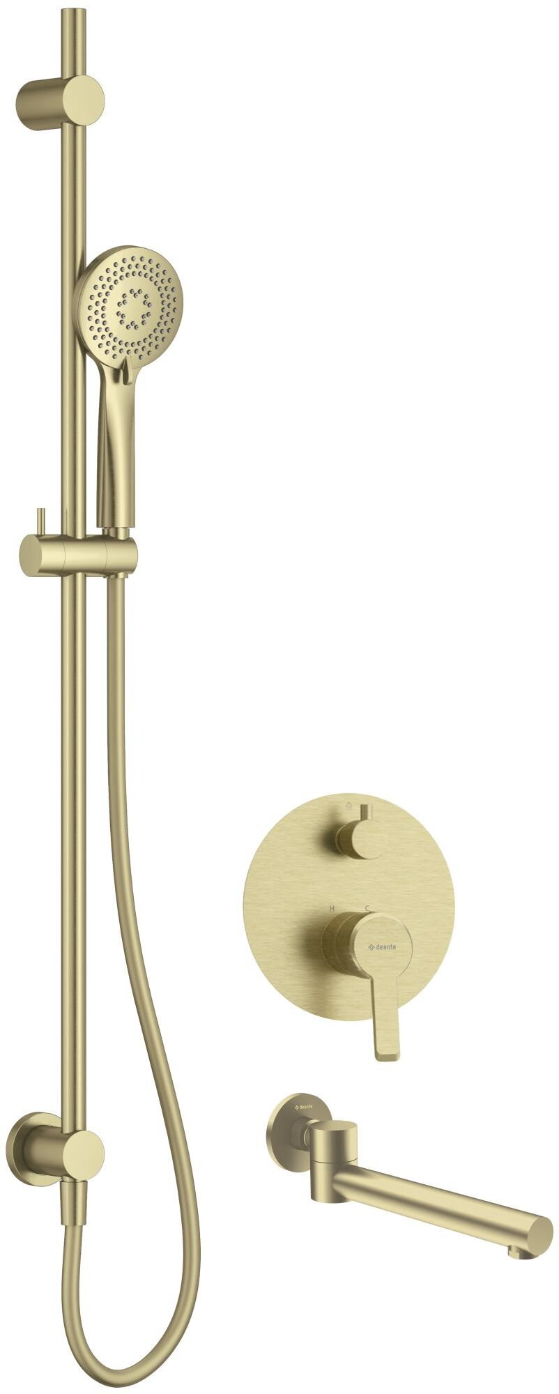 Deante Zestaw prysznicowy podtynkowy z wylewką wannową