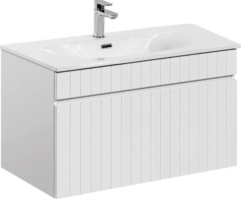 Comad Nowoczesna szafka z umywalką, Iconic, 80x46x46 cm, biały, mat