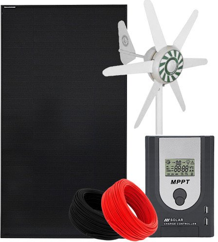 Zestaw solarny 170W 12V MPPT + Wiatrak 90W