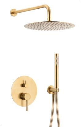 Zestaw prysznicowy KFA MOZA Zestaw Natryskowy Podtynkowy Z Baterią 3 Funkcyjną, Złoty Szczotkowany PVD (5039-501-31)