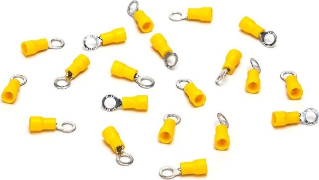 Aigostar Preizolowane zaciski tłoczone na zimno RV3.5-5 20 szt., żółte Preizolowane zaciski tłoczone na zimno RV3.5-5 20 szt., żółte