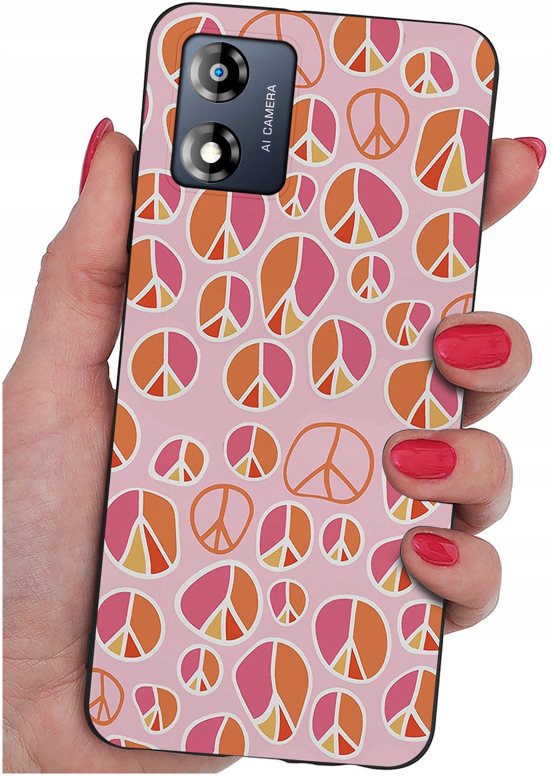 Etui do Motorola Moto E13 WZORY |SILIKONOWE MATT CASE + SZKŁO 9H