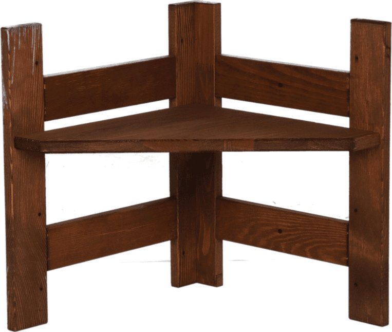 Wamar-Sosenka Moduł Nadstawka Narożna 38,4x34,4x34,4cm 1 Półka BERDO Brązowy Olejowany Drewno sosnowe R2NZ_39X035X34_RF1 / Wamar-Sosenka