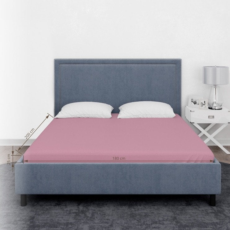 FITTED SHEET SATEEN 180X200+25 PINK
