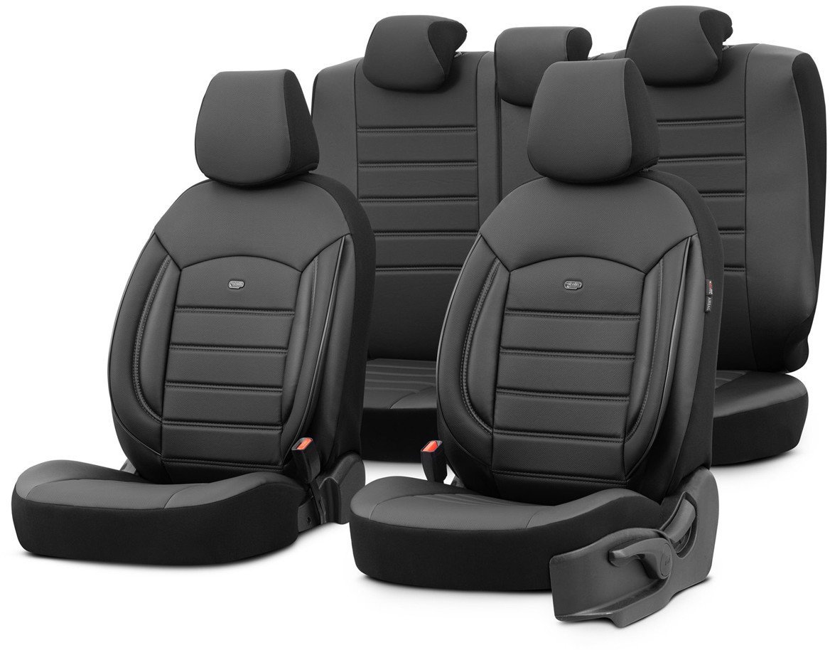 Komplet pokrowców na fotele samochodowe otom inspire 3501 black eco-leather 3-zip