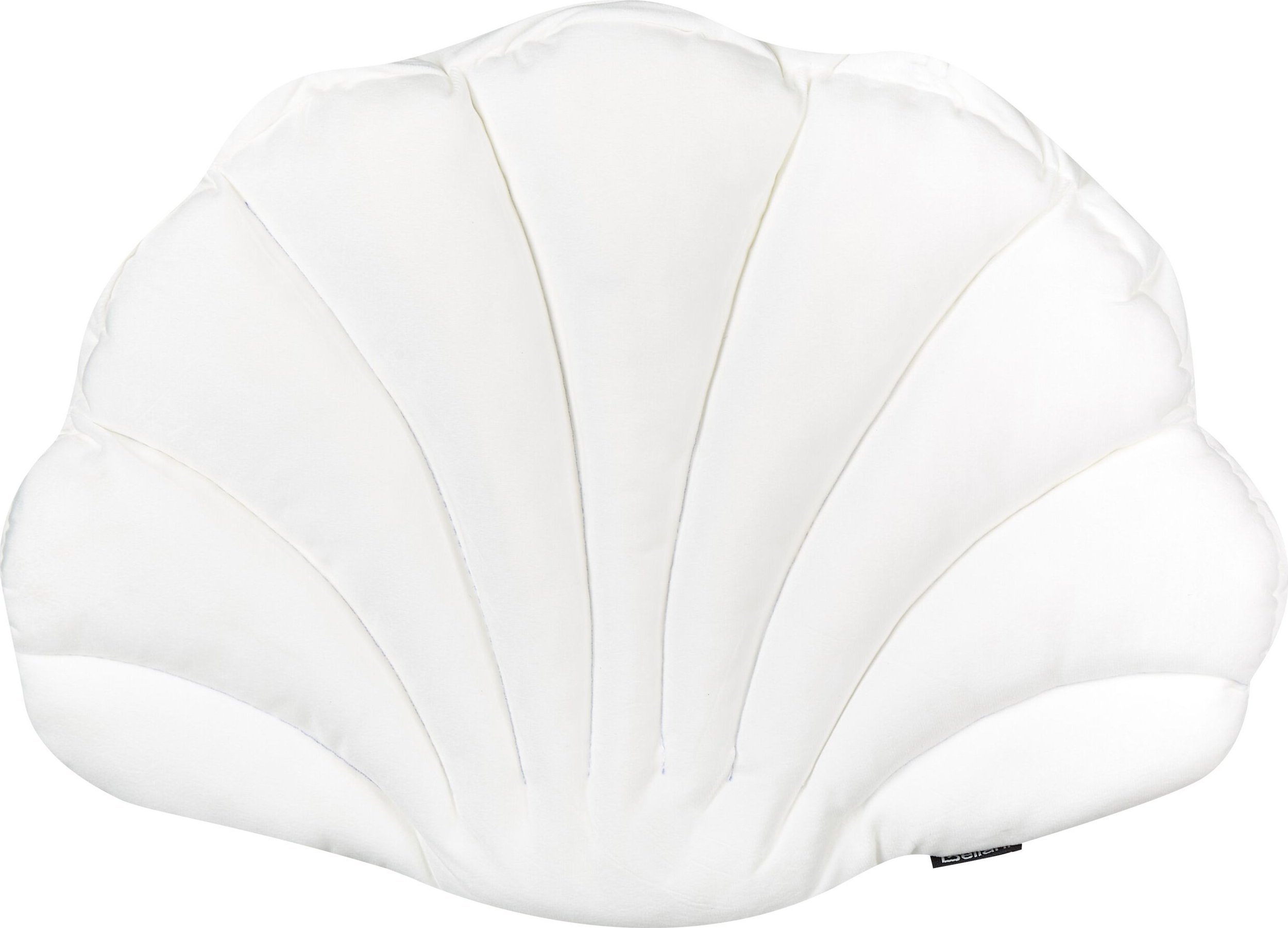 Beliani Poduszka dekoracyjna muszla welurowa 47 x 35 cm biała CONSOLIDA