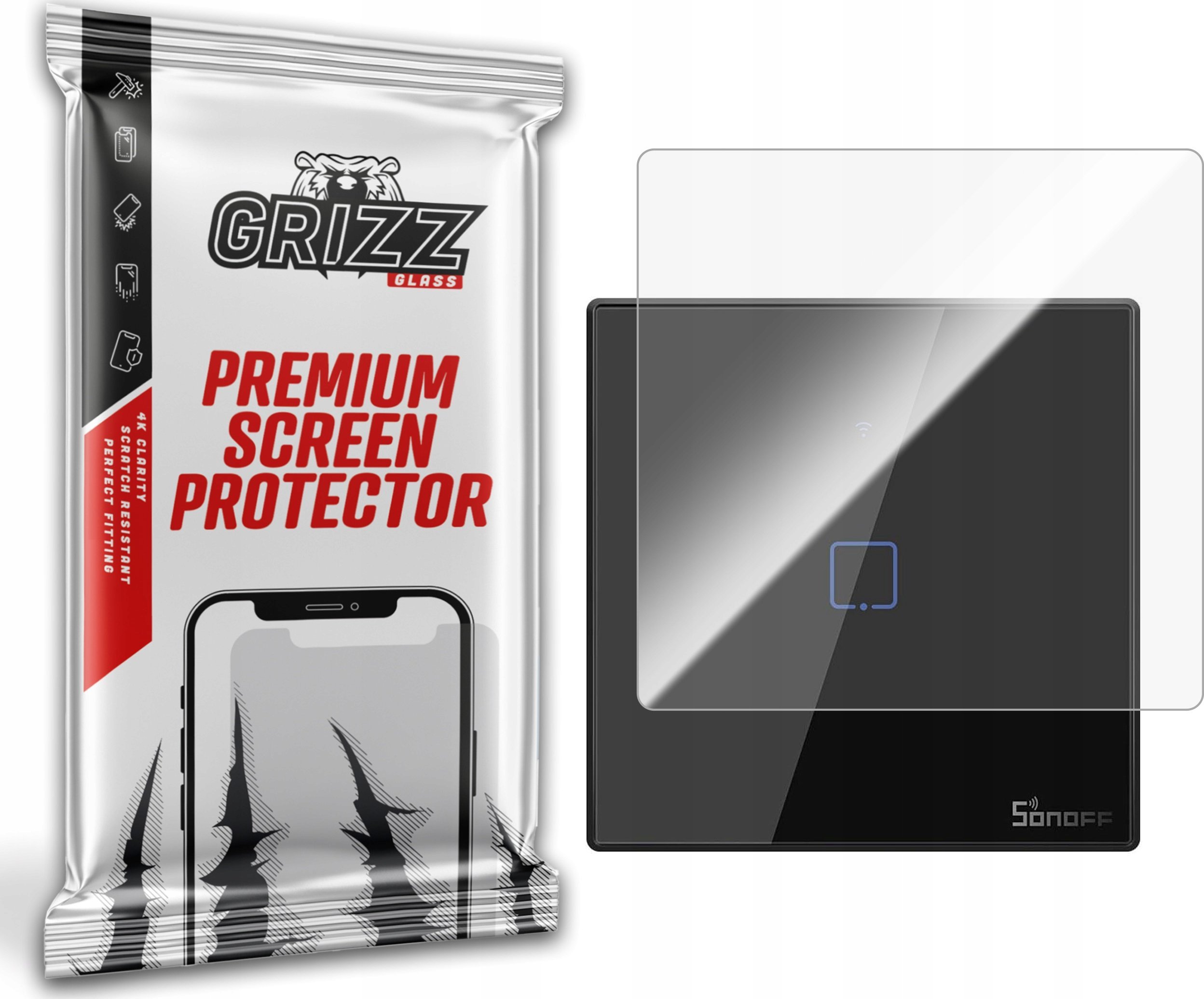 GrizzGlass Folia ceramiczna GrizzGlass CeramicFilm do inteligentnego włącznika światła SONOFF T3 EU 1C TX IM190314018