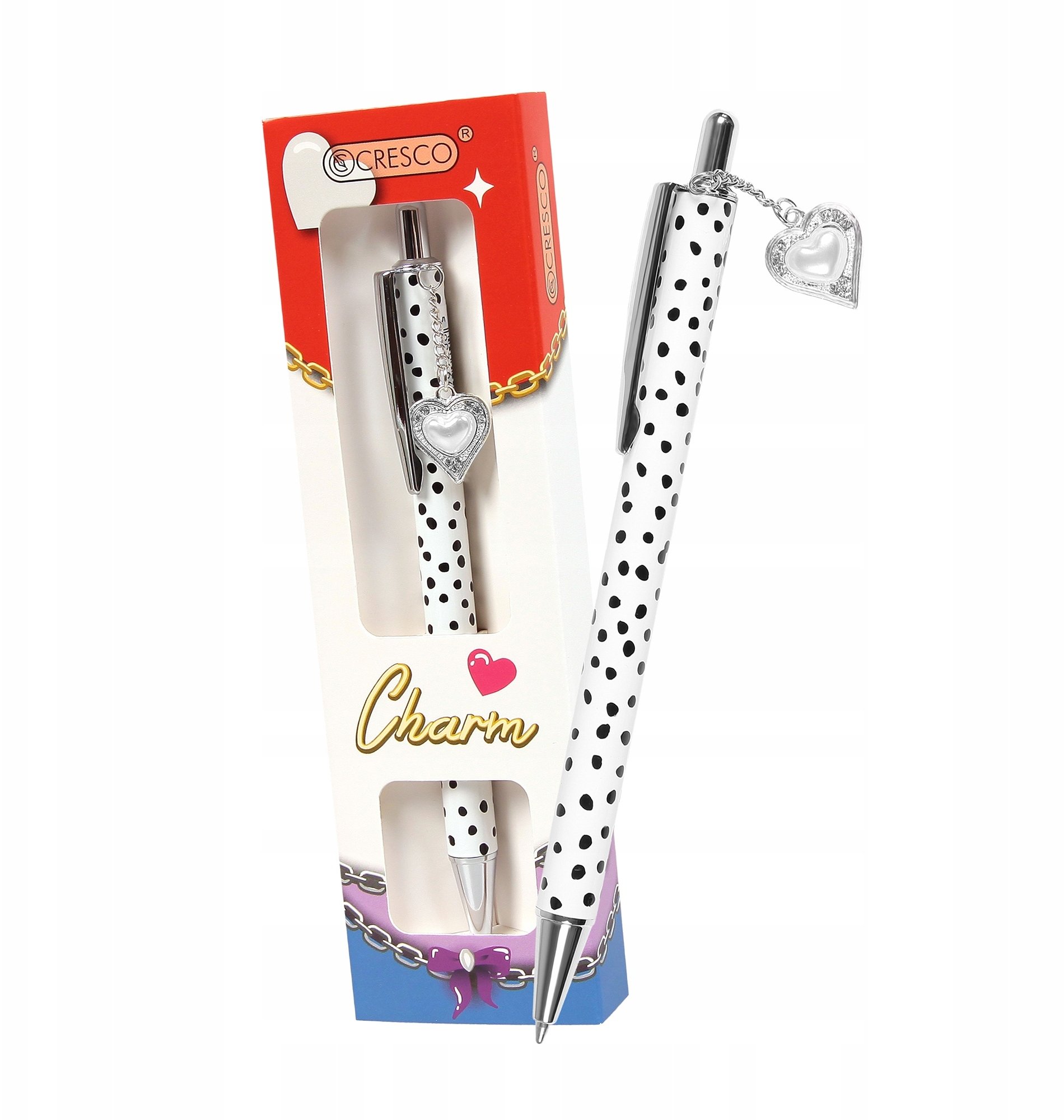 Długopis Charm serce białe w etui