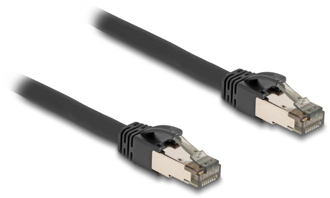 Delock Kabel sieciowy RJ45 Cat.6A U/FTP ultraelastyczny z wewnętrzną metalową osłoną 1 m czarny