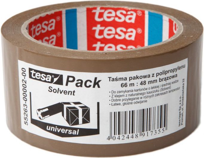 Tesa Taśma pakowa tesa® SOLVENT 66m x 48mm, brązowa (55263-00002-00)