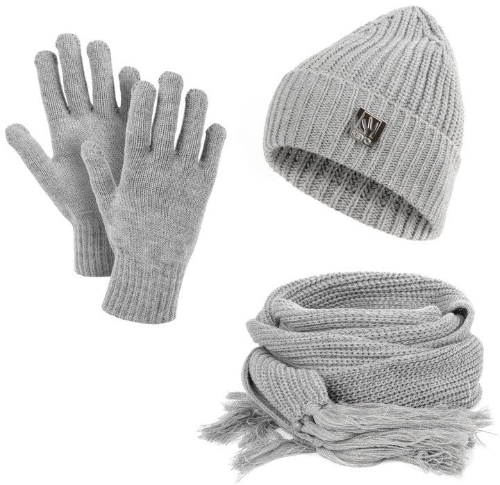 Damski zestaw zimowy czapka szal rękawiczki HZ0015 HEYO