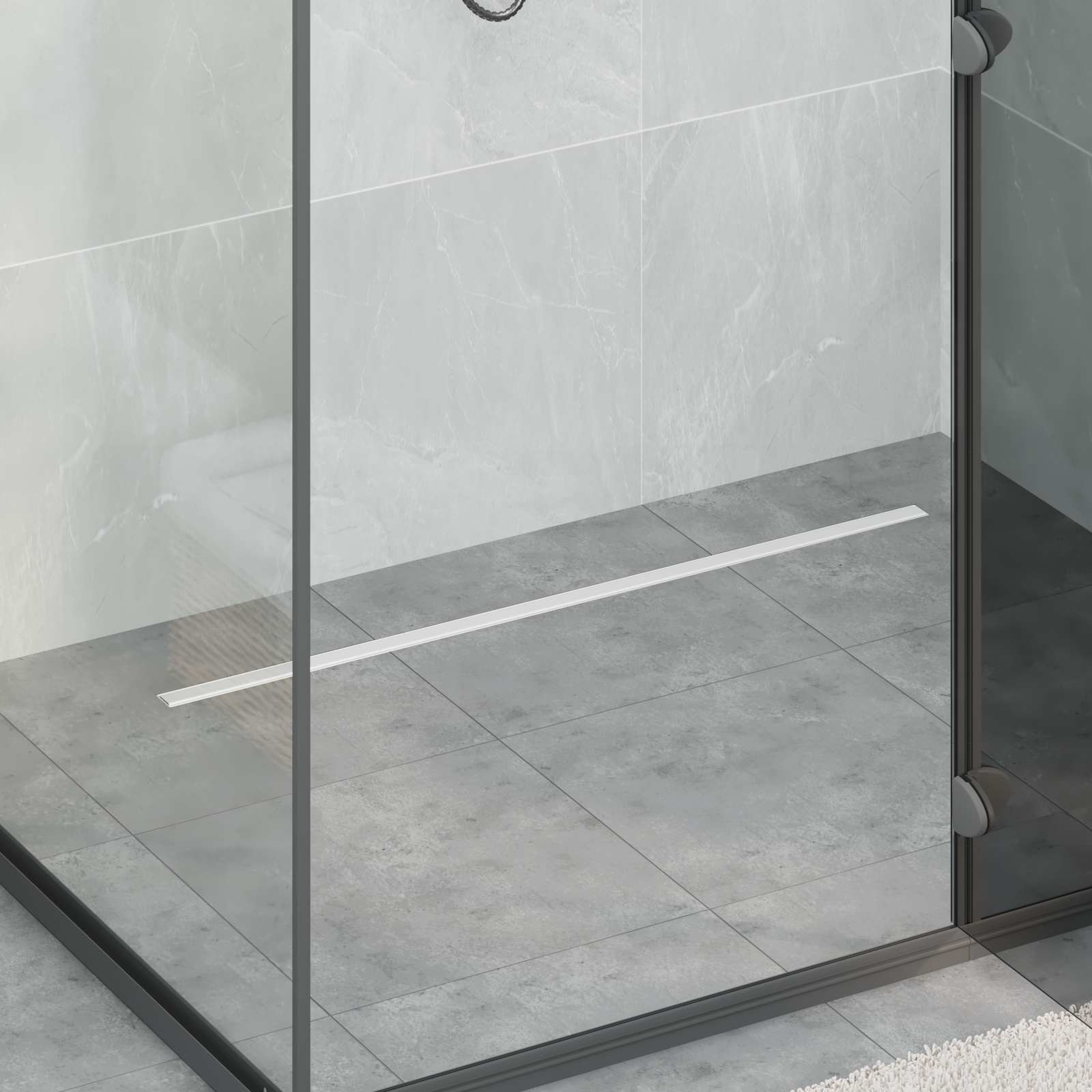 vidaXL 360 Odpływ prysznicowy z cienkim modelem Srebrny 90 cm