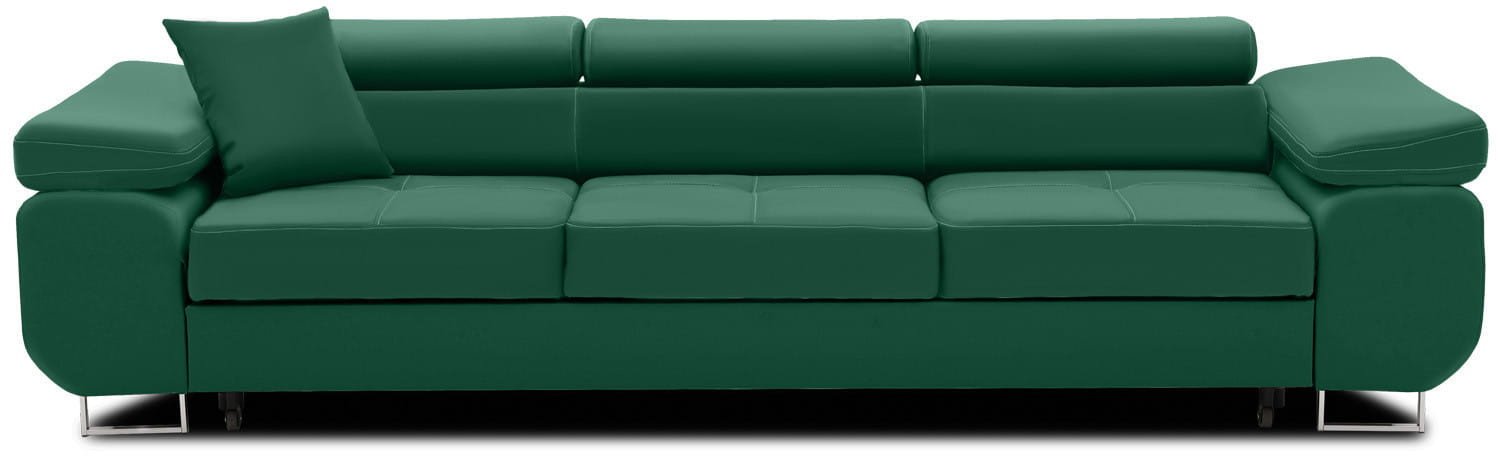 Rozkładana kanapa, Bellezza, 280x100x87 cm, butelkowa zieleń | TYLETEGOTU