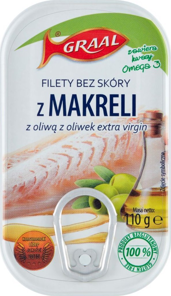 Graal Graal Filety bez skóry z makreli z oliwą z oliwek extra virgin 110 g