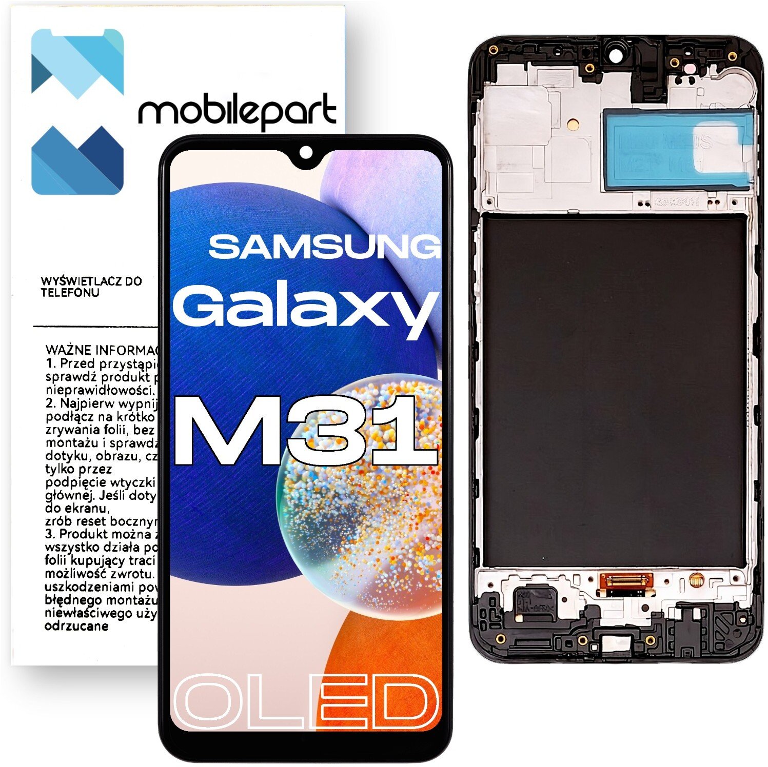 Wyświetlacz do Samsung Galaxy M31 LCD SM-M315 Ekran Oled Ramka