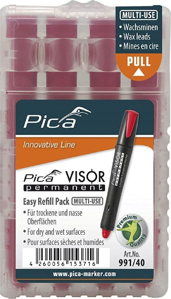 Pica-Marker Pica VISOR permanent replacement refills red / SB