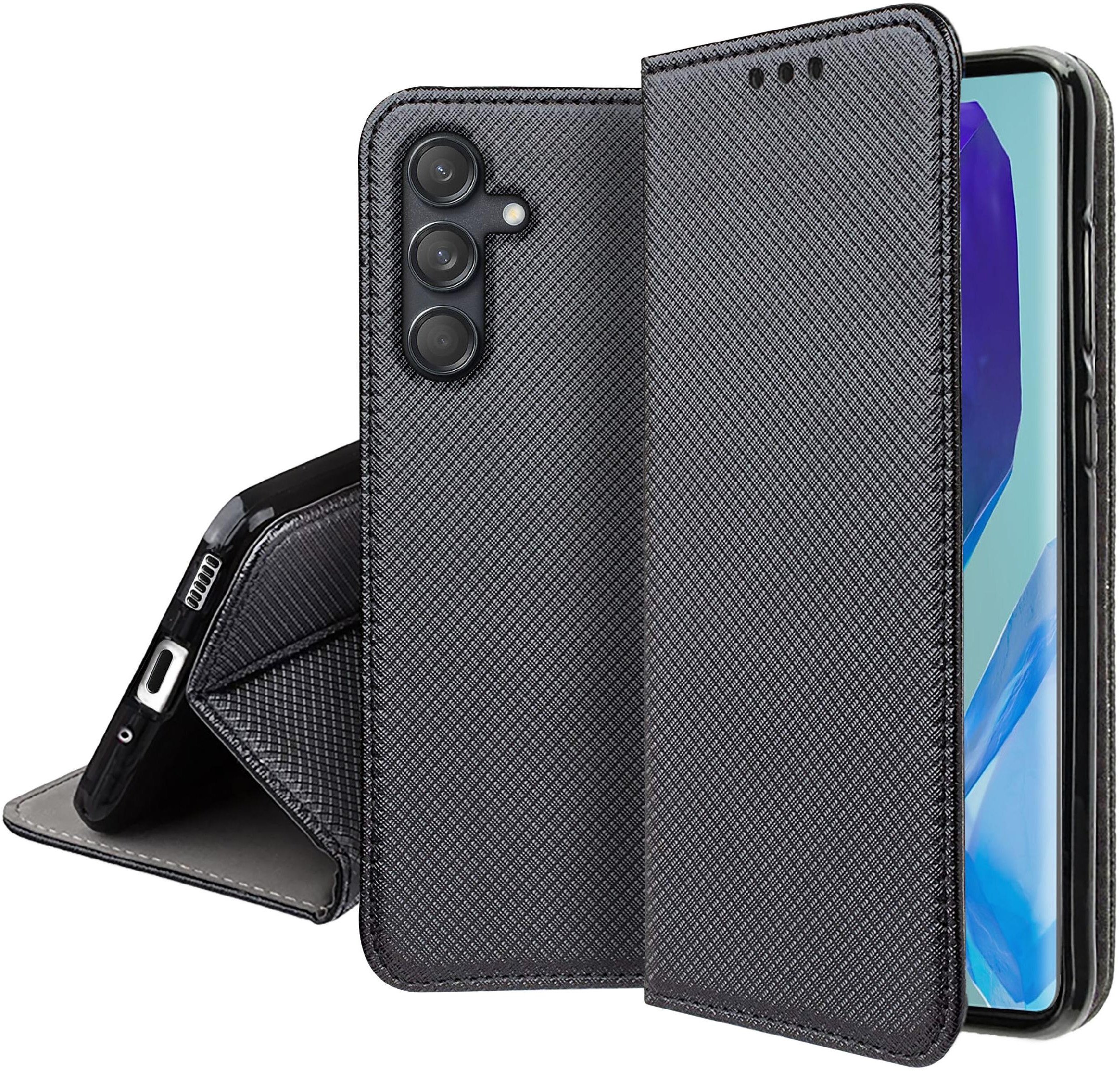 Etui do Samsung Galaxy M55 5G SMART MAGNET CASE PORTFEL + SZKŁO 9H