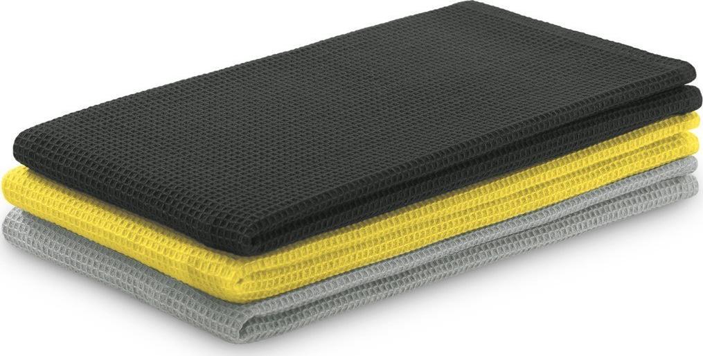 AmeliaHome KIT/AH/LETTY/WAFFLE/GREYS&YELLOW/3PACK/50X70