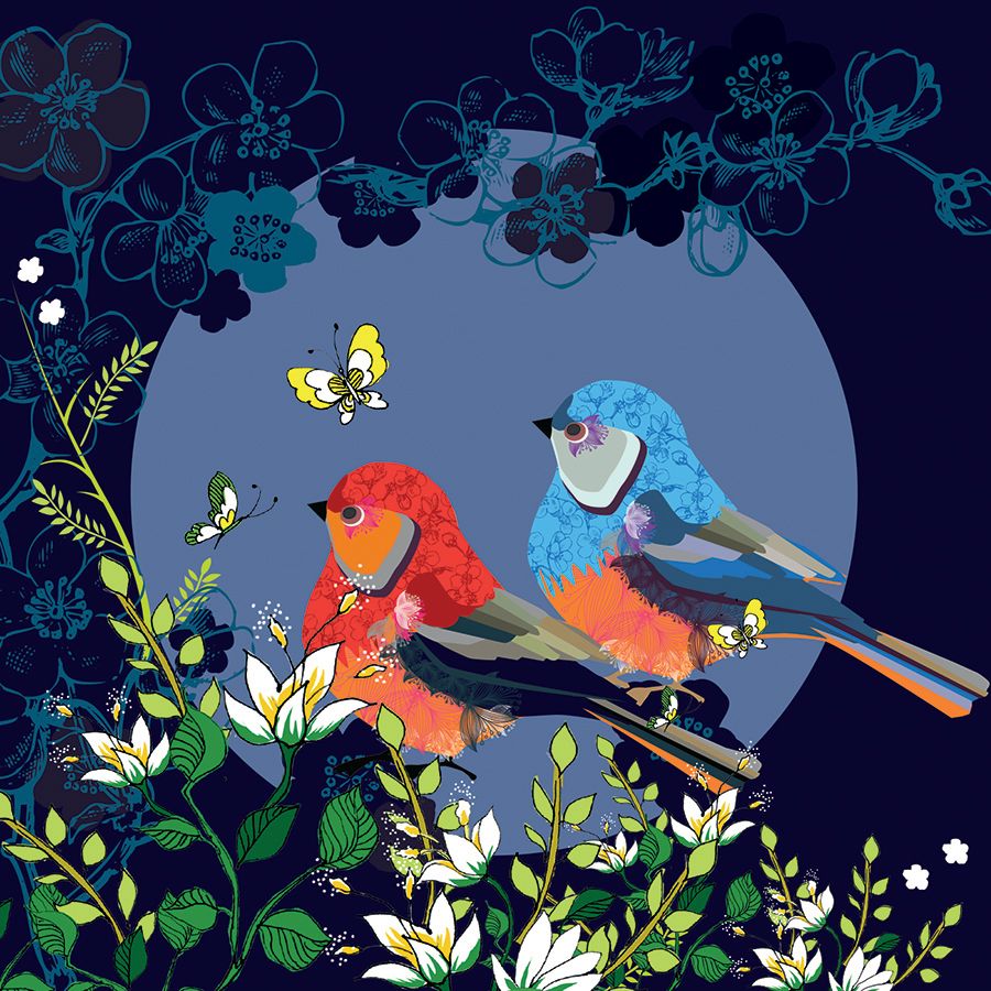 Clear Creation Karnet Swarovski kwadrat Ptaszki i motylek (CL0701)