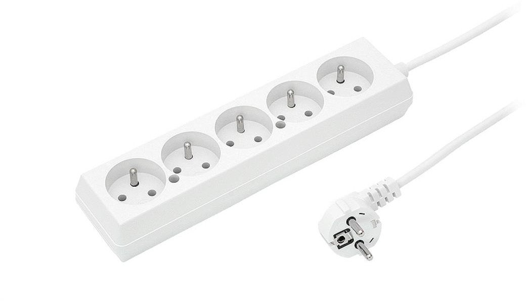 Przedłużacz 5-gniazd z/u 10A 1,5m /OMY 3x1/ biały PS-570 T-105790