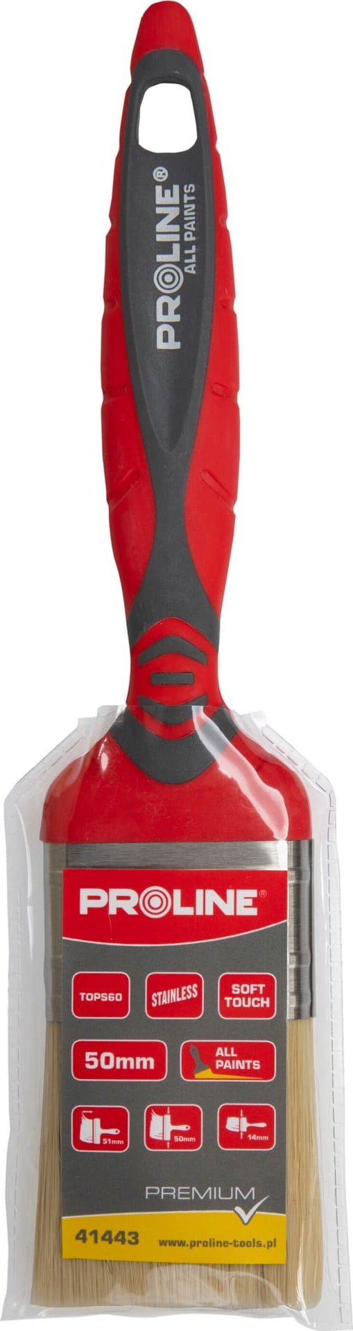 Pro-Line Pędzel płaski premium 30mm,rączka 2k-tpr,ss,uniw.,proline