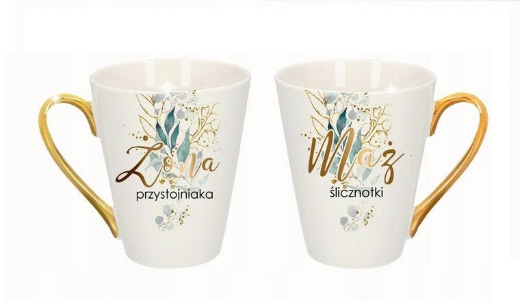 Komplet 2 kubków Mąż Ślicznotki/Żona Przystojniaka