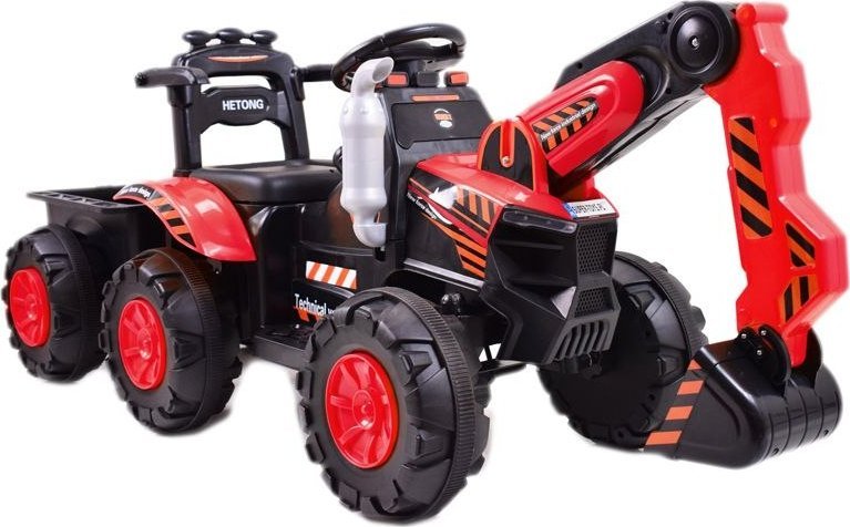 Import SUPER-TOYS TRAKTOR, KOPARKA NA AKUMULATOR+PRZYCZEPA,PILOT /HT9158
