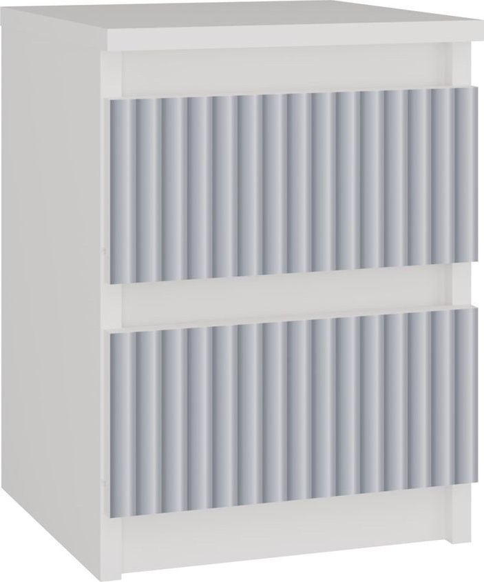 Topeshop Szafka nocna z szufladami, Malwa, 30x30x40 cm, biały, niebieski