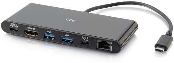 C2G USB-C Docking Station with 4K HDMI, Ethernet, USB and Power Delivery - Dockingstation - USB-C / Thunderbolt 3 - HDMI - 1GbE