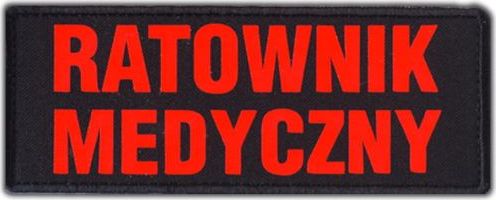 Polska Firma Emblemat RATOWNIK MEDYCZNY FLUO na rzepie 13 x 5 cm