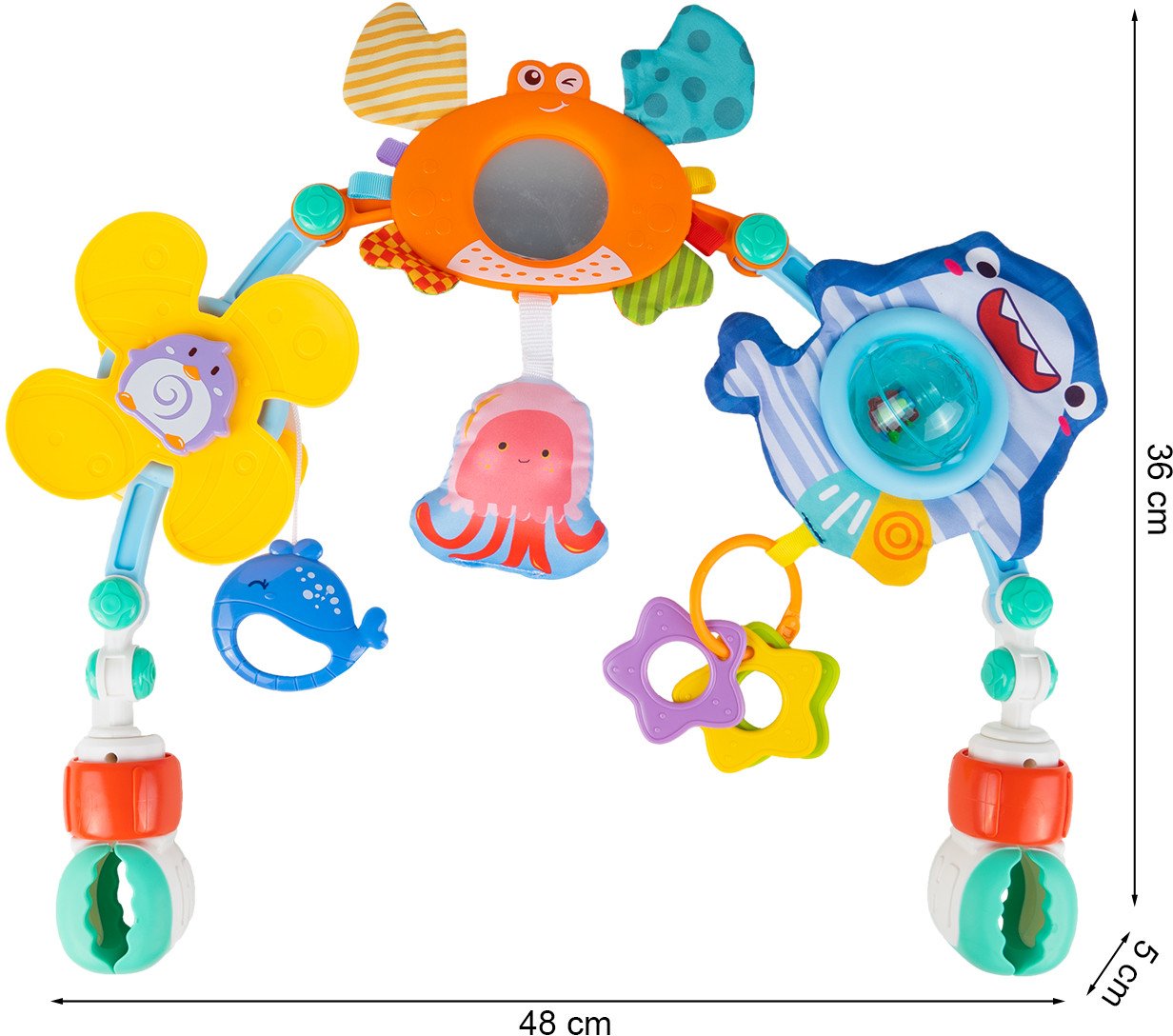 Pałąk Łuk z Zabawkami do Łóżeczka Wózka Zwierzątka