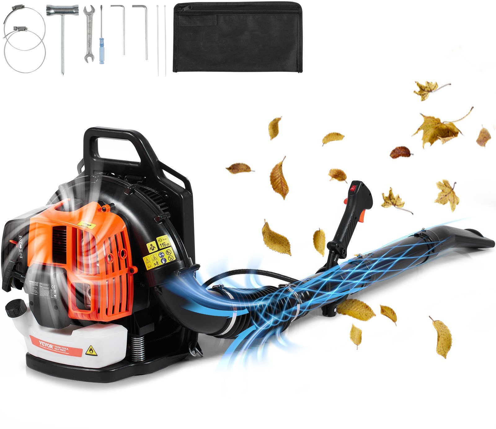 Dmuchawa do liści plecakowa 62 cm spalinowa 1110 CFM - do liści i śniegu
