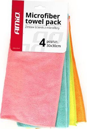 AMiO Zestaw ściereczek z mikrofibry 4 szt 30x30 Cwash-02